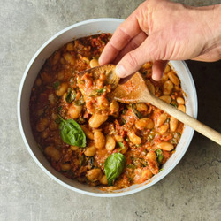 Tuscan One-pan Bean Bake With Sun-dried Tomatoes &amp; Basil