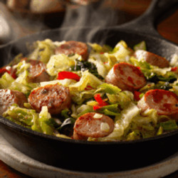 Cabbage With Smoked Turkey Sausages