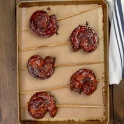 Smoked Pork Belly Pinwheels With Maple Bourbon Glaze