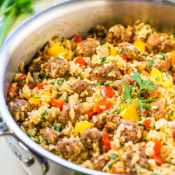 Italian Sausage, Peppers &amp; Onions Skillet
