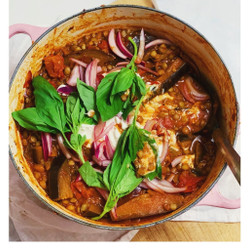 Harissa Lentils &amp; Aubergine