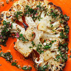 Cauliflower Steaks With Romesco Sauce