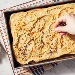 Chocolate Peanut Butter Poke Cake