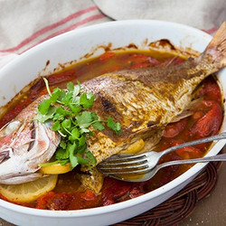 Baked Fish In A North African Ginger Marinade seafood stephanie alexander