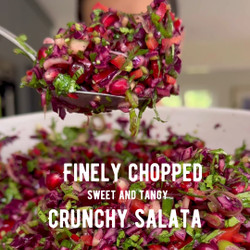 Finely Chopped Crunchy Salad With Orange Pomegranate Dressing