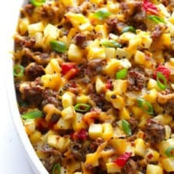 Easy Breakfast Casserole With Sausage, Hashbrowns And Eggs