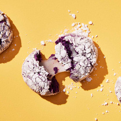 Mochi-stuffed Ube Crinkle Cookies