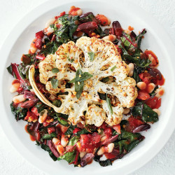 Cauliflower Steaks With Quick-braised Swiss Chard