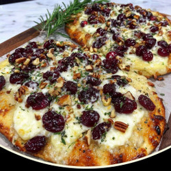 Cranberry Brie Cottage Cheese Flatbread