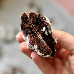 Chocolate Sourdough Crinkle Cookies