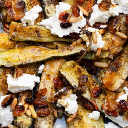 Honey-roasted courgettes, ricotta Nigel Slater vego