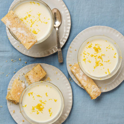 Lemon Mousse With Fennel Seed Shortbread