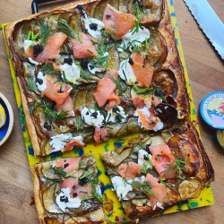 Shingled Potato Puff Tarte With Smoked Fish Etc.