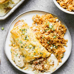 Smothered Green Chile Chicken Burritos