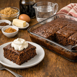 Fluffy Gingerbread Cake With Lemon Sauce