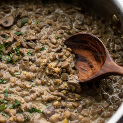 Lentils With Creamy Mushroom Gravy