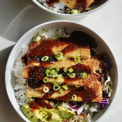 Crispy Ground Chicken Katsu Bowls