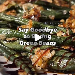 Smashed Green Beans With Parmesan &amp; Balsamic