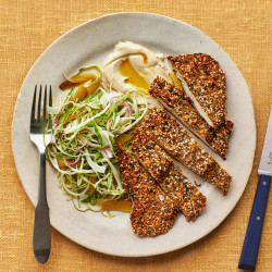 Za’atar Chicken Cutlets With Cabbage Salad