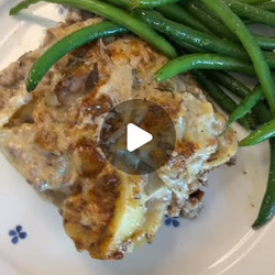 Potatoes Au Gratin With Ground Beef, Onions And Parmesan