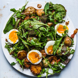 Summer Greens With Mustardy Potatoes And Six-minute Egg