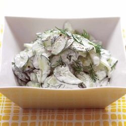 Cucumber Salad With Sour Cream And Dill Dressing