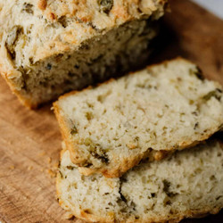 No-knead Green Chile Cheese Bread