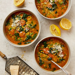 One-pot Lemony Spinach And Farro Soup