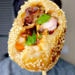 Soursop/durian Pork Belly Bánh Rán Lollipops