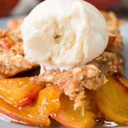 Healthier Skillet Peach Crisp Recipe By Tasty