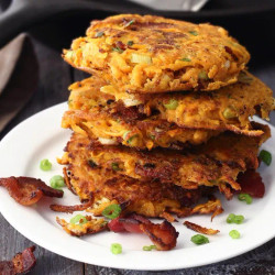 Easy Paleo Sweet Potato &amp; Bacon Breakfast Fritters Recipe