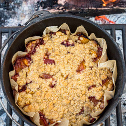 Dutch Oven Peach Cobbler