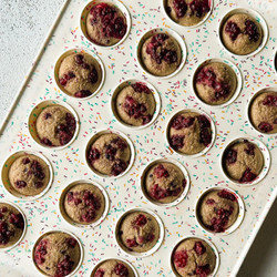 Banana Blackberry Oatmeal Muffins