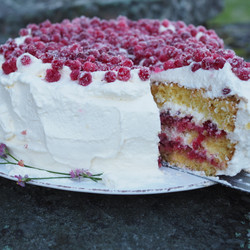 Bløtkake Med Tyttebær (layer Cake With Lingonberries)