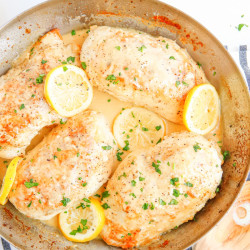Skillet Creamy Lemon Garlic Chicken