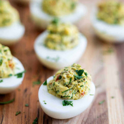 Green Olive Deviled Eggs