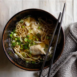 Noodle Soup With Chicken And Chive Dumplings