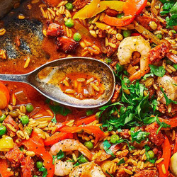 Smoky Prawn And Chorizo ‘paella’