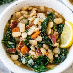 Brothy Lima Beans And Greens