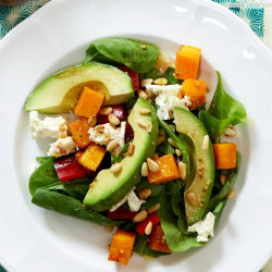 Roast Pumpkin, Spinach And Fetta Salad