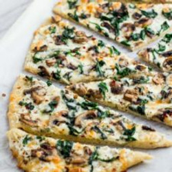Mushroom Spinach White Pizza