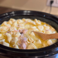 Crock Pot Copycat Olive Garden Chicken Alfredo With Tortellini