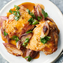 Honey-Glazed Chicken and Shallots