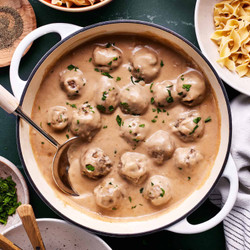 Hunter’s Favorite Baked Swedish Meatballs &amp; Noodles