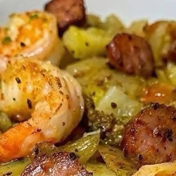 Fried Cabbage With Shrimp And Sausage