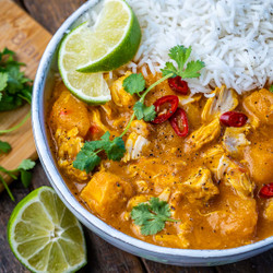 Pumpkin Chicken Curry With Coconut Milk