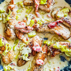 Creamy Pepperoncini Chicken Skillet