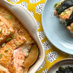 Salmon Sushi Bake Tacos