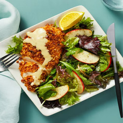 Pecan-crusted Chicken With Honey Mustard Sauce &amp; Lemony Apple Salad
