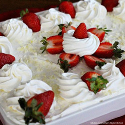 Strawberries And Cream Poke Cake